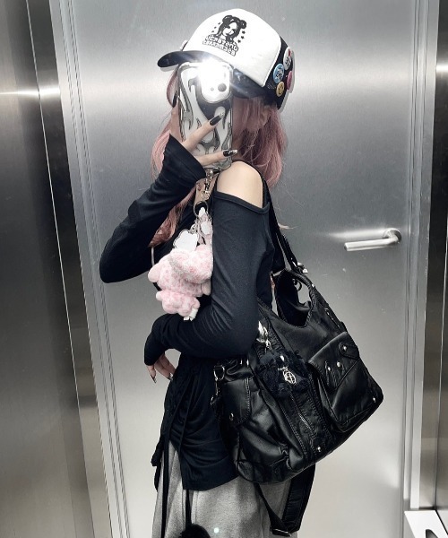 ショルダーバッグ・ポシェット BV507 HOP SHOULDER BAG allureville ショルダーバッグ バッグ フェイクレザービジュー