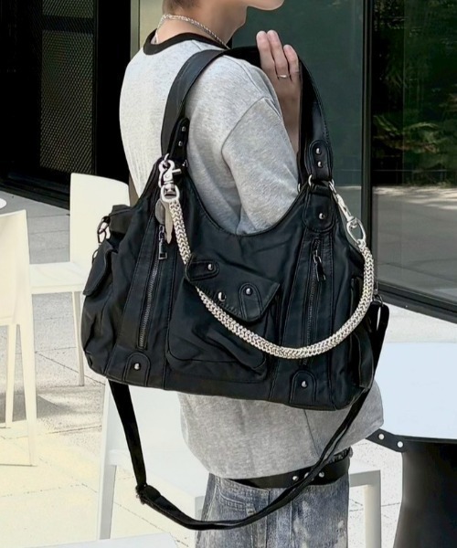 ショルダーバッグ 「nmtc+」2way coating pocket shoulder bag