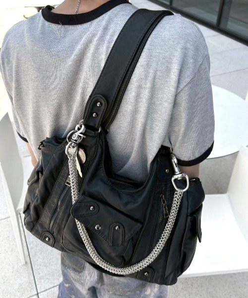 ショルダーバッグ 「nmtc+」2way coating pocket shoulder bag