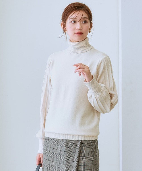 【値下げ中‼️】THEREDTHREAD ニット 7days Life Styling ニット セーター プリーツ風柄ボリューム袖