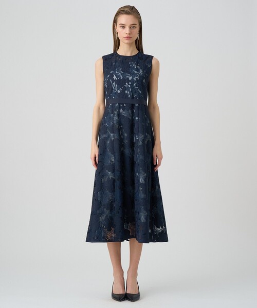 ANAYI（アナイ） ドレス フラワーエンブロイダリーフレア ワンピース