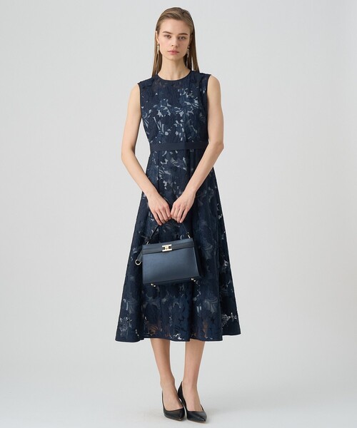 ANAYI（アナイ） ドレス フラワーエンブロイダリーフレア ワンピース