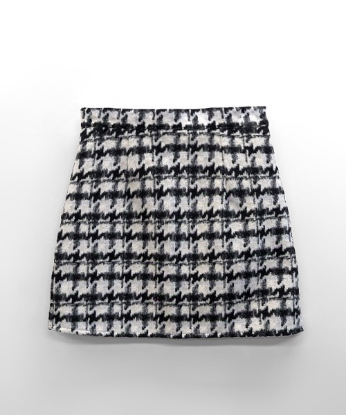 REMUR スカート ハイウエストミニスカート 千鳥格子柄 : ZOZOTOWN