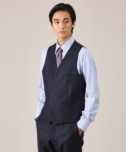 極美品　DAKS スーツ　セットアップ　3ピース　ベスト　グレー　XL TAKEO KIKUCHI（タケオキクチ） スーツ ベスト 「3ピース対応