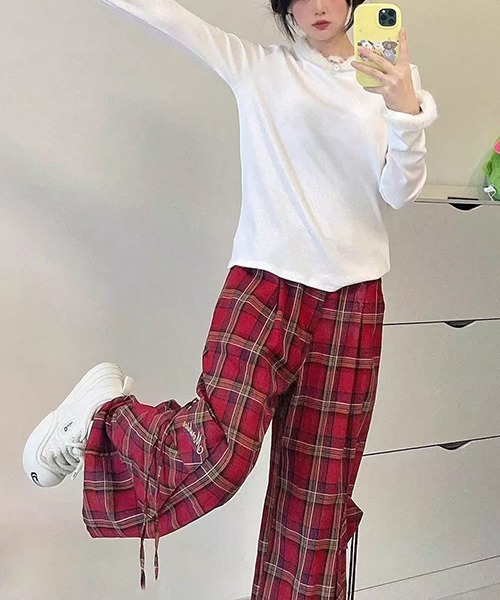UNION LOS ANGELES チェックパンツ gossip!ロサンゼルス パンツ Y2K ルーズシルエット チェック柄