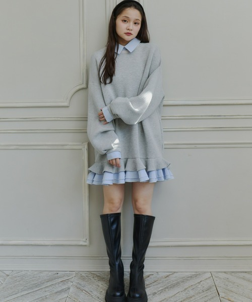 Olu.（オルドット） トレーナー スウェット フリルレイヤード