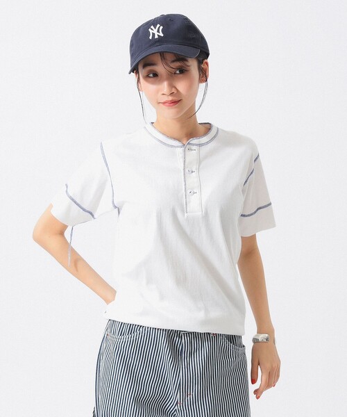 tシャツ ロゴ ヘンリーネック ショートスリーブ レディース セール】【日本限定】HENLY NECK S/S TEE / ヘンリーネック