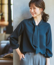 7days Life Styling ブラウス シャツ ストレッチパウダーサテン
