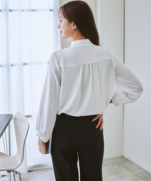 7days Life Styling ブラウス シャツ ストレッチパウダーサテン