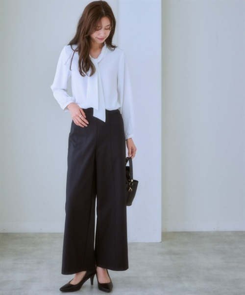 ブラウス シャツ 割縫サテンコルセットブラウス レディース 7days Life Styling ブラウス シャツ ストレッチパウダーサテン