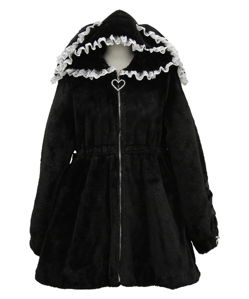 DearMyLove コート アウター 選べるフードデザインフレアファーコート