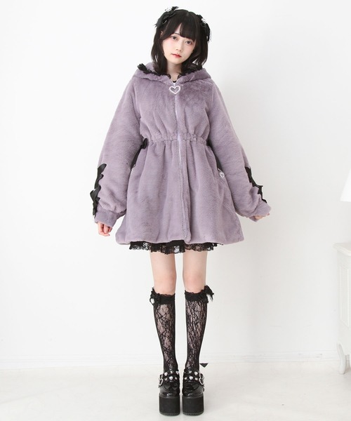 DearMyLove コート アウター 選べるフードデザインフレアファーコート