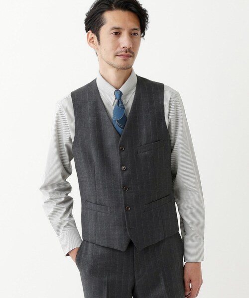 TAKEO KIKUCHI（タケオキクチ） スーツ ベスト 「THE FLAGSHIP」矢絣