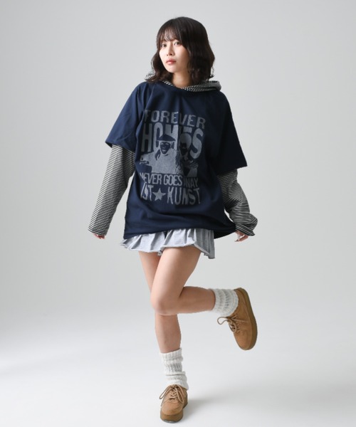 tシャツ A'GEM/9 × .kom 「ISTKUNST/イストクンスト」 FOREVER HOMIES LAYERED LS TEE/FOREVE ISTKUNST tシャツ A'GEM/9 × .kom 「ISTKUNST/イストクンスト