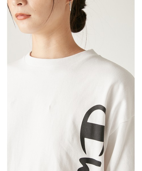 FRAY I.D Champion グレー 半袖Tシャツ FRAY I.D tシャツ 「Champion」ピグメントロゴビッグTシャツ