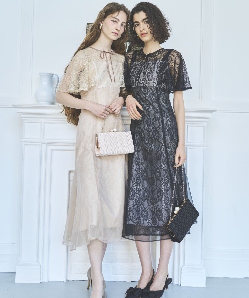 AND COUTURE（アンドクチュール） ドレス レースオーバーオーガン