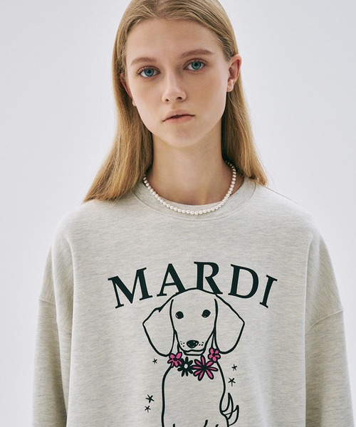 トレーナー スウェット SWEATSHIRT SWING THE TAIL DDANJI FLOWER NECKLACE レディース