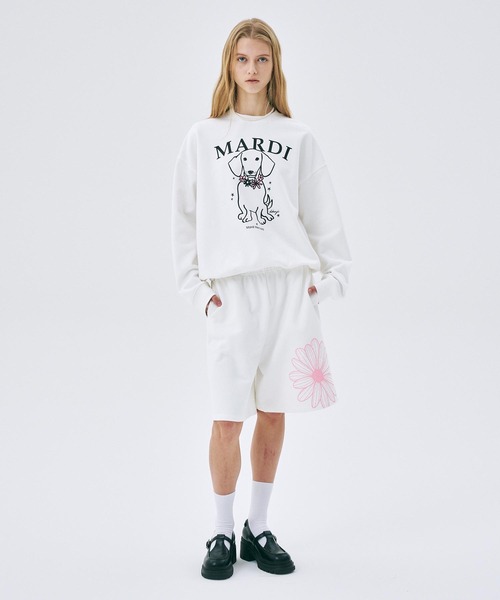 トレーナー スウェット SWEATSHIRT SWING THE TAIL DDANJI FLOWER NECKLACE レディース Mardi Mercredi トレーナー スウェット SWEATSHIRT SWING THE