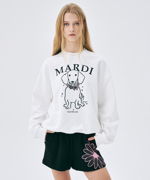 トレーナー スウェット SWEATSHIRT SWING THE TAIL DDANJI FLOWER NECKLACE レディース Mardi Mercredi トレーナー スウェット SWEATSHIRT SWING THE