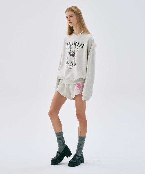 トレーナー スウェット SWEATSHIRT SWING THE TAIL DDANJI FLOWER NECKLACE レディース Mardi Mercredi トレーナー スウェット SWEATSHIRT SWING THE