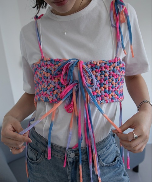「handmade」ハンドメイドミックスカラービスチェ/シュシュ レディース