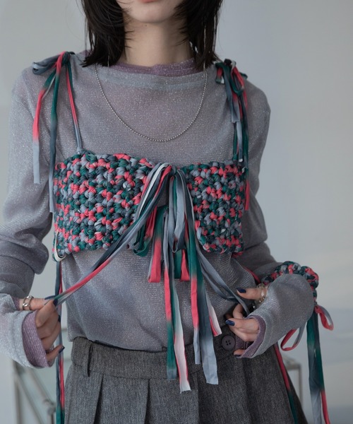 卒業式 「handmade」ハンドメイドミックスカラービスチェ/シュシュ/新