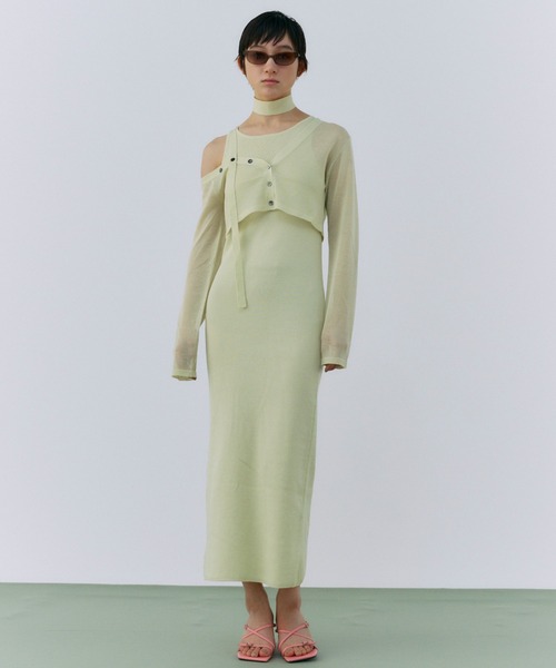 JOSE MOON ワンピース OFFSHOULDER 2WAY NARROW KNITDRESS /オフ