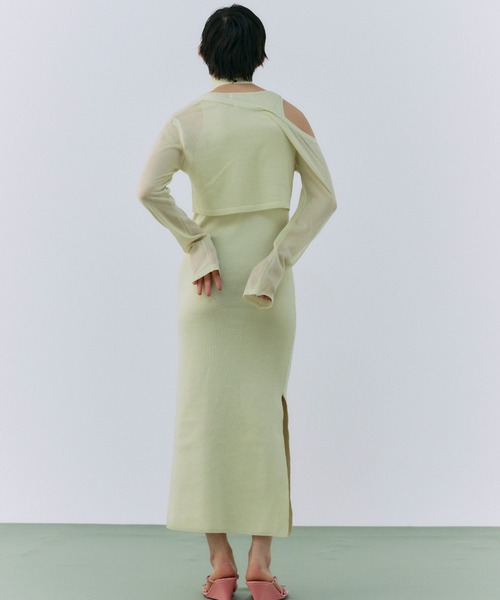 DOCKING KNIT DRESS(F WHITE): DRESSjosemoon