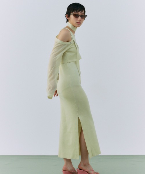 JOSE MOON ワンピース OFFSHOULDER 2WAY NARROW KNITDRESS /オフ