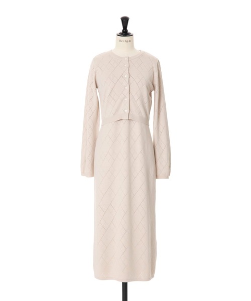 Her lip to ワンピース Diamond Pattern Knit Dress Set