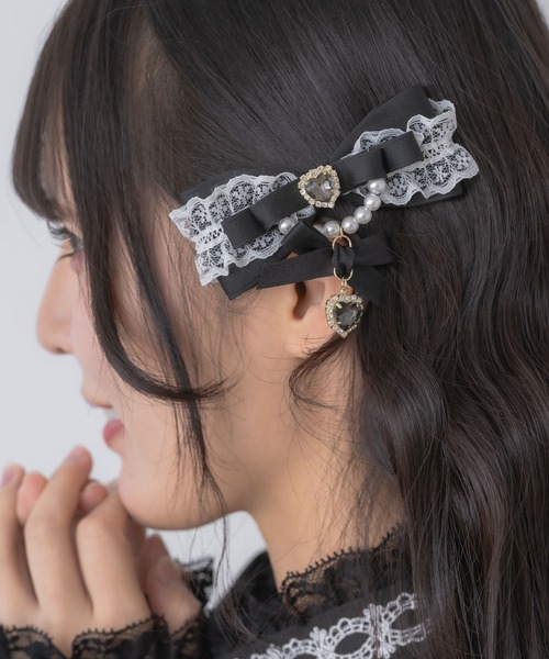 ヘアクリップ　レースデニムレザー　No.578 rienda | デニムベアトップス (ベアトップ ) |SHEL'TTER WEBSTORE