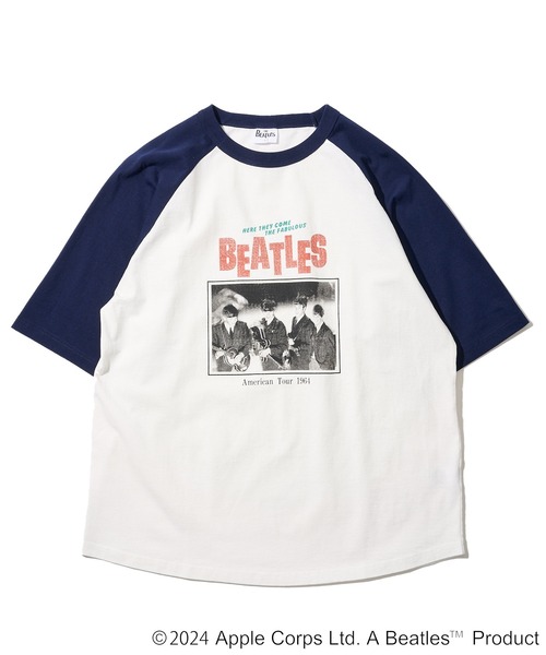 tシャツ 「THE BEATLES/ザ ビートルズ」ツアーフォトプリントラグランスリーブTシャツ/バックプリント レディース メンズ TETE HOMME tシャツ 「THE BEATLES/ザ ビートルズ」ツアーフォト