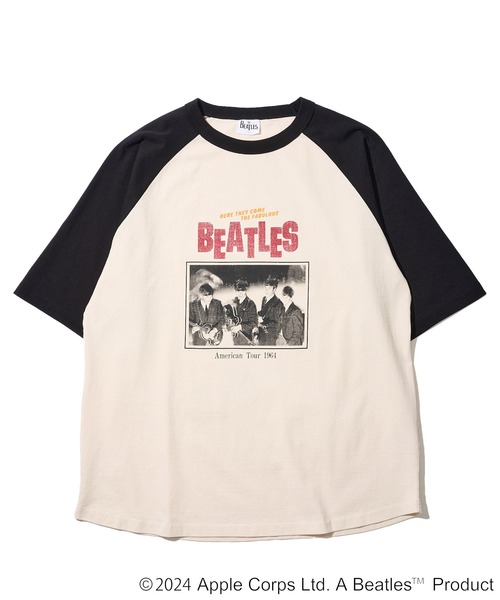tシャツ 「THE BEATLES/ザ ビートルズ」ツアーフォトプリントラグランスリーブTシャツ/バックプリント レディース メンズ