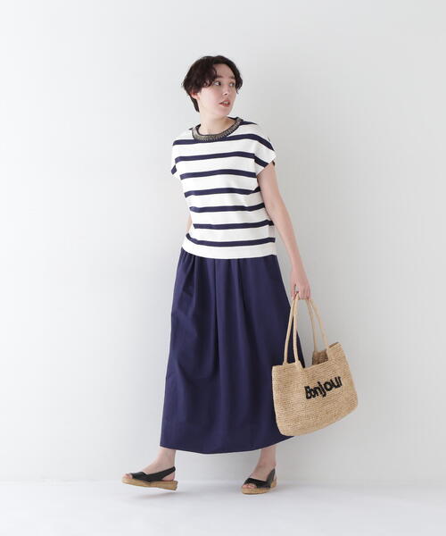 【新品】human woman　リップルペンシルスカート ボックスプリーツAラインスカート | human woman（ヒューマンウーマン