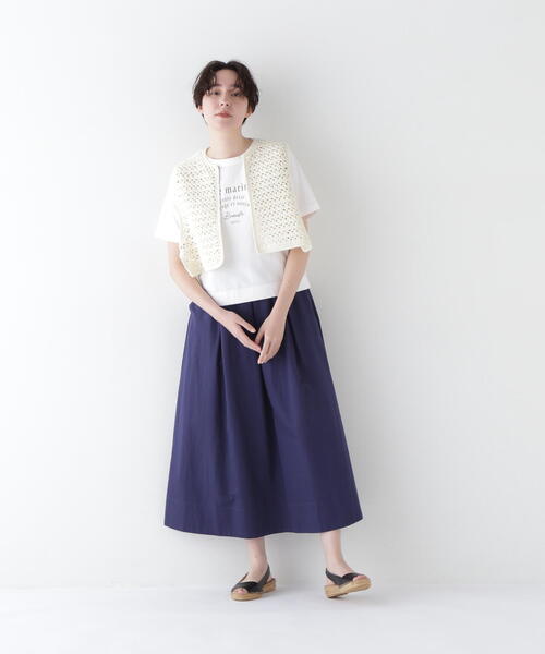 human woman（ヒューマンウーマン） スカート コットンヘンプサテン
