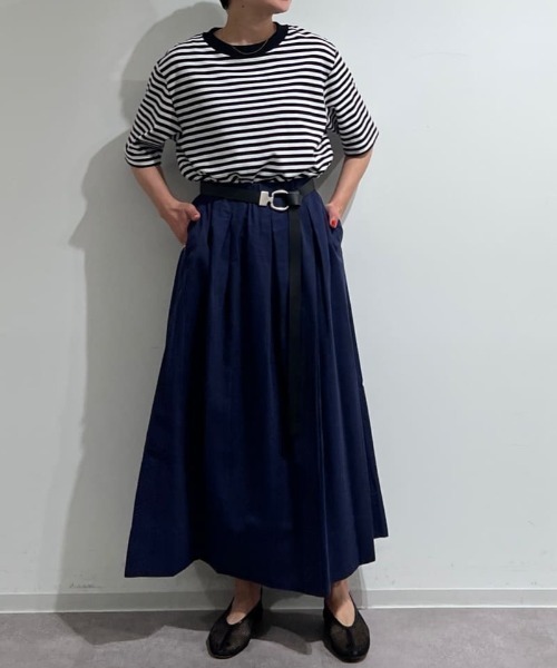 human woman（ヒューマンウーマン） スカート コットンヘンプサテン