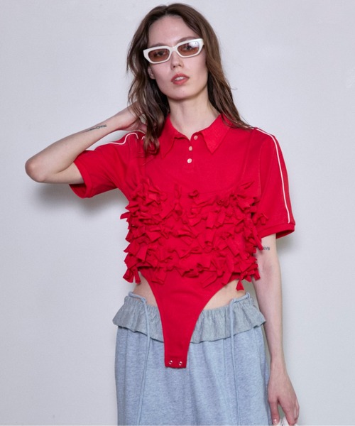 MAISON SPECIAL ポロシャツ ポロ Ribbon Polo Bodysuit/リボン