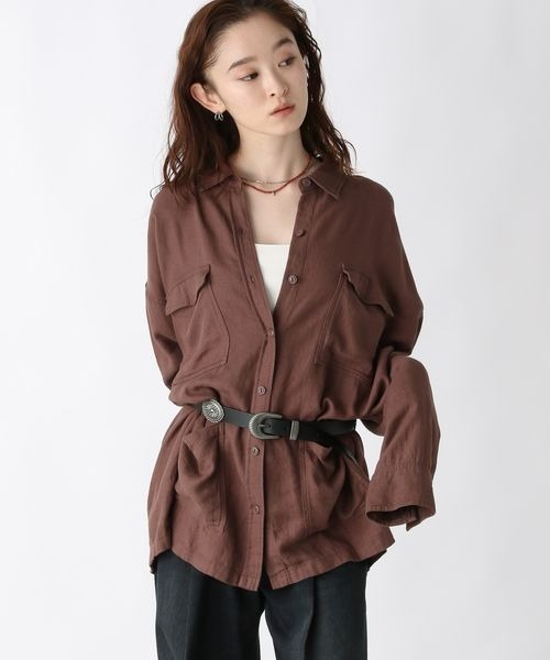 JEANASIS tシャツ リネンポケットオーバーシャツ/490430