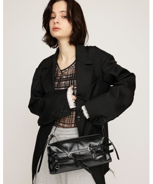 SLY ブラック ショルダーバッグ SLY（スライ） ショルダーバッグ バッグ BELTED SHOULDER BAG
