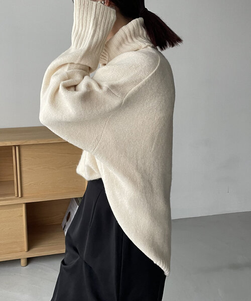 「CAPRICIEUX LE'MAGE」 タートルネックニット FREE アイボリー レディース_画像4