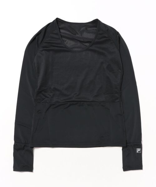 FILA GOLF フィラ ゴルフ洗える ロゴ ニット ブラック XL FILA GOLF フィラゴルフ ゴルフウェア レディース ニット