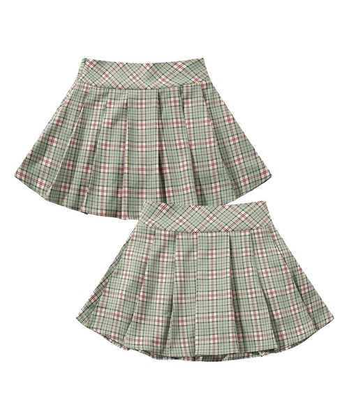 スカート 「HOOK」for girls チェック柄ボックスプリーツスカート