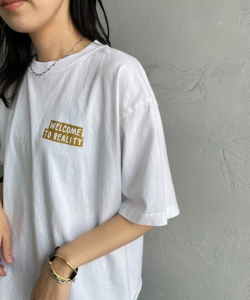 tシャツ 「FUNG/ファング」 REALITY カットオフ プリントＴシャツ レディース FUNG tシャツ 「FUNG/ファング」 REALITY カットオフ プリントT
