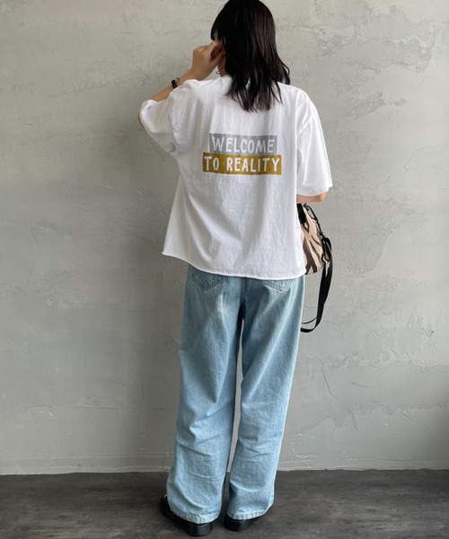 tシャツ 「FUNG/ファング」 REALITY カットオフ プリントＴシャツ レディース FUNG tシャツ 「FUNG/ファング」 REALITY カットオフ プリントT
