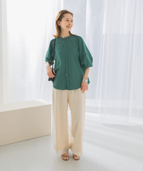 ブラウス シャツ UVカットウォッシャブルリネン混シャツブラウス レディース ブラウス シャツ UVカットウォッシャブルリネン混シャツブラウス