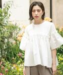 tシャツ ギャザーフリルドッキングカットソー「...の詳細画像3