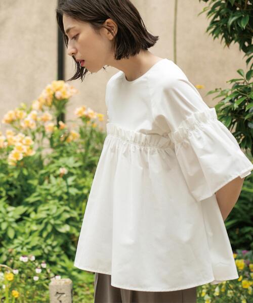 OPAQUE.CLIP tシャツ ギャザーフリルドッキングカットソー「洗濯