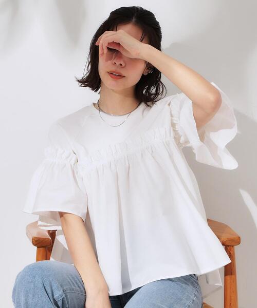 tシャツ ギャザーフリルTシャツ「手洗い可能」 レディース 楽天市場】≪当日発送≫≪送料無料≫綿100％ ギャザーフリル