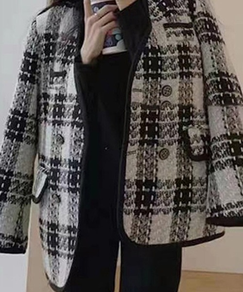 「DAY CLOSET」 ツイードジャケット M ブラック レディース_画像7