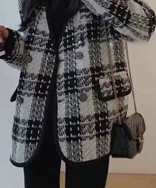 「DAY CLOSET」 ツイードジャケット M ブラック レディース_画像8